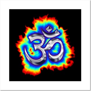 colorful psychedelic OM symbol Posters and Art